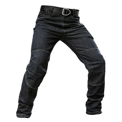 Men's  Jeans Pants Fall Military Straight Denim Tactical Long Trousers Stretch City Security Special Force Combat Pant Trousers