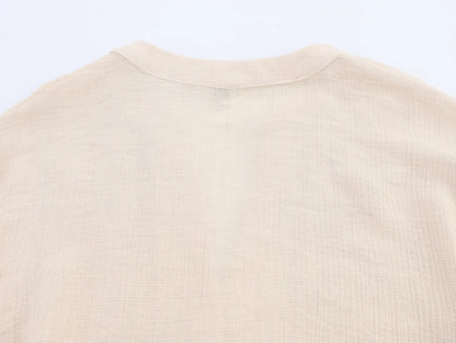 Women's clothing 2025 summer new product fashion European and American style hollow embroidery casual long-sleeved short shirt