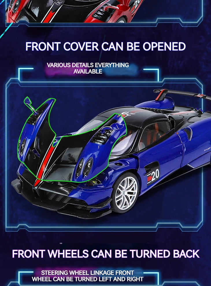 1:18 Pagani Huayra BC Blu Francia/Candy Blue with Carbon Accents 1/18 Model Car by Autoart