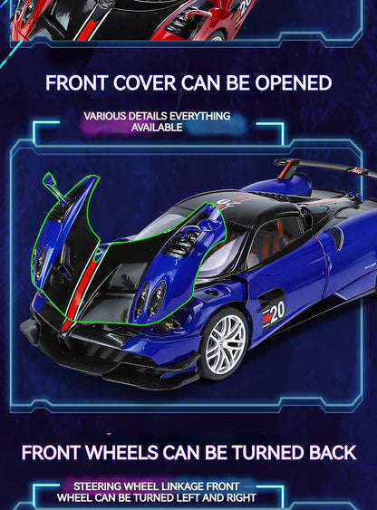 1:18 Pagani Huayra BC Blu Francia/Candy Blue with Carbon Accents 1/18 Model Car by Autoart