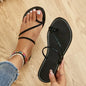 Ladies Shoes 2025 Brand Basic Slippers Women Outdoor Beach Casual Round Toe Narrow Band Women's Flat with Thimble Toe Sandals