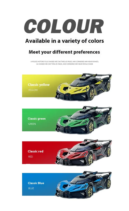 1:32 Bugatti Bolide Super Sports Car Diecast Model Car Alloy Metal Classic Collections Hobby Display Ornaments Trendy Toy Friend