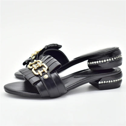 New Fashion Ladies Shoes and Sandals Plus Size Women Shoes 43 Italian Women Party Pumps Decorated with Rhinestone Ladies Shoes