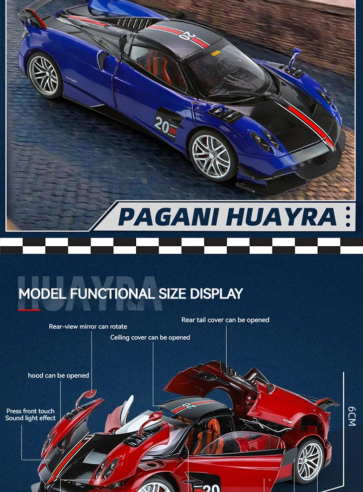 1:18 Pagani Huayra BC Blu Francia/Candy Blue with Carbon Accents 1/18 Model Car by Autoart