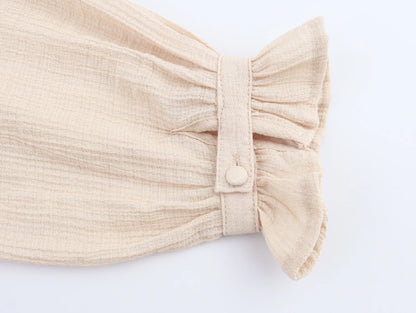 Women's clothing 2025 summer new product fashion European and American style hollow embroidery casual long-sleeved short shirt