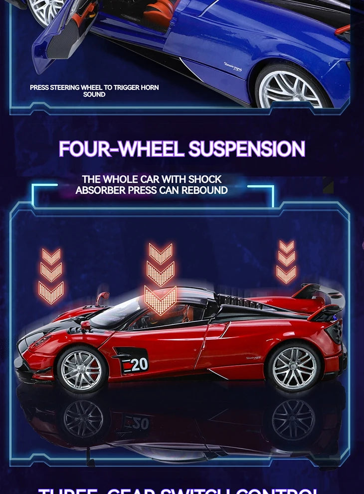 1:18 Pagani Huayra BC Blu Francia/Candy Blue with Carbon Accents 1/18 Model Car by Autoart