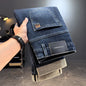 Men's Jeans Casual Long Straight Stretch Denim Pants Autumn Winter Classic Belted Jeans Korean Fashion Blue Black Jean Trousers