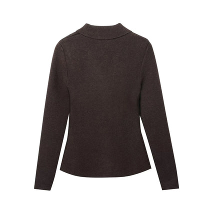 Women's clothing 2025 winter new style European and American fashion personality temperament versatile knitted suit jacket