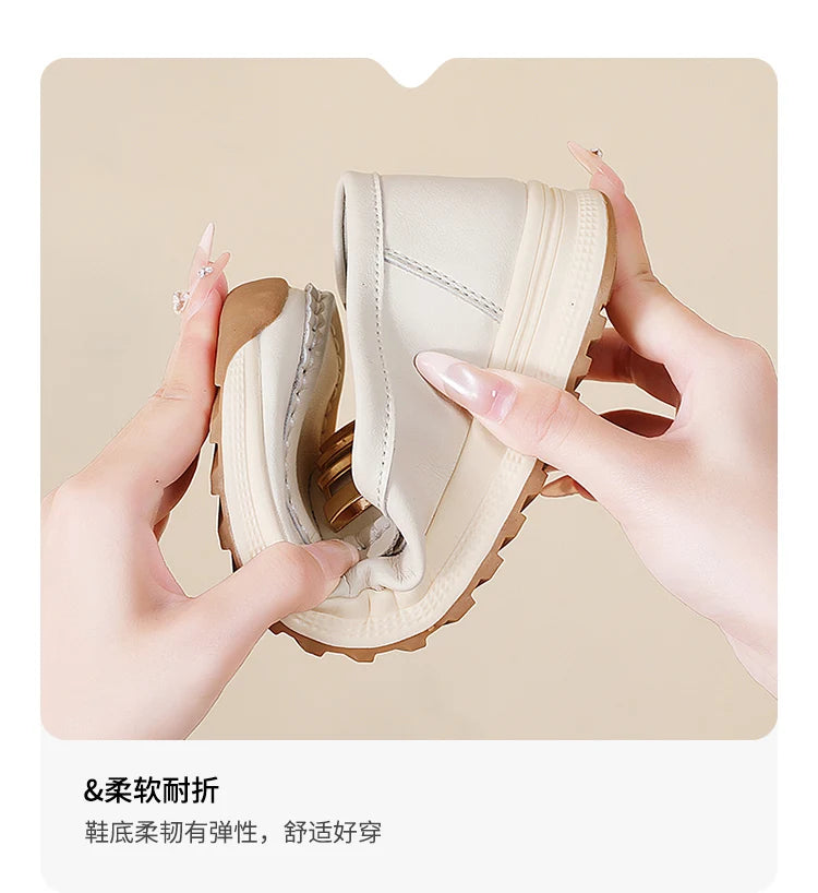 Ladies' large size 44 casual sports shoes, breathable and fashionable loafers, women's shoes, 100% genuine leather casual shoes