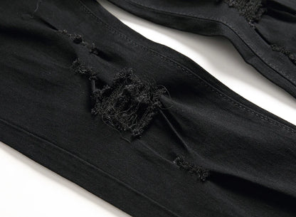 Jeans For Men Fashion Ripped Biker Skinny Jeans Men's clothing Denim Trousers High Street Slim Jogging jean Pants homme