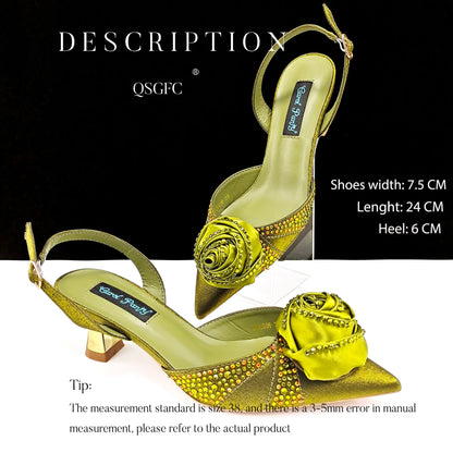 High Quality Women's Pumps Handmade Flowers Fashion Design For Nigeria Wedding Party Ladies Shoes
