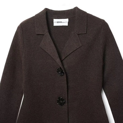 Women's clothing 2025 winter new style European and American fashion personality temperament versatile knitted suit jacket