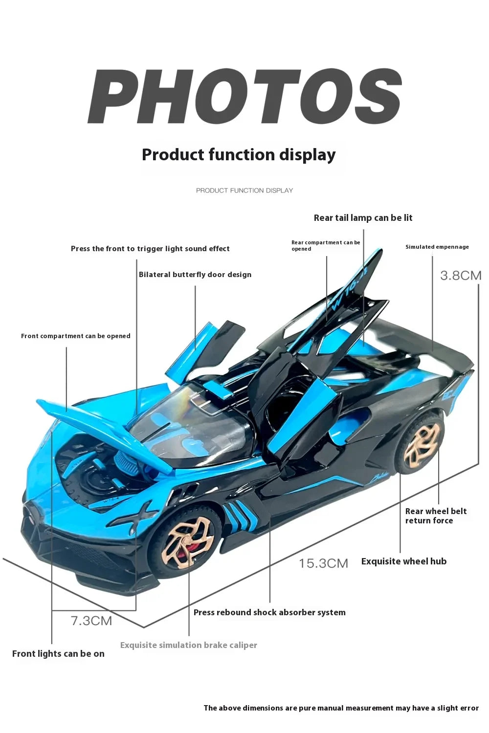 1:32 Bugatti Bolide Super Sports Car Diecast Model Car Alloy Metal Classic Collections Hobby Display Ornaments Trendy Toy Friend