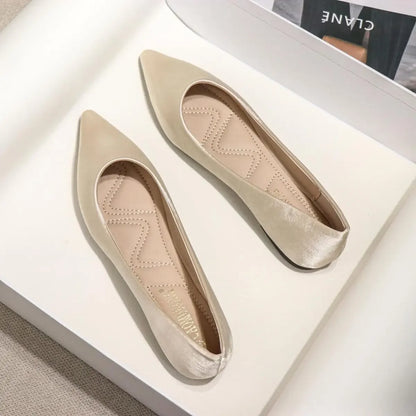 Ladies Footwear Low Heel Elegant Office Non Slip Women's Flat Shoes Casual Summer 2025 Comfortable Young Social 2025 New In