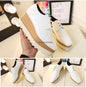 Lady platform shoes, genuine leather wedge square toe women shoes, woman Loafer Stars Women Lace-up shoes for spring autumn
