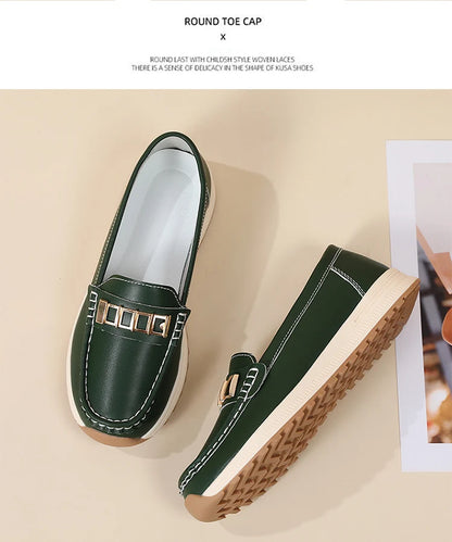 Ladies' large size 44 casual sports shoes, breathable and fashionable loafers, women's shoes, 100% genuine leather casual shoes