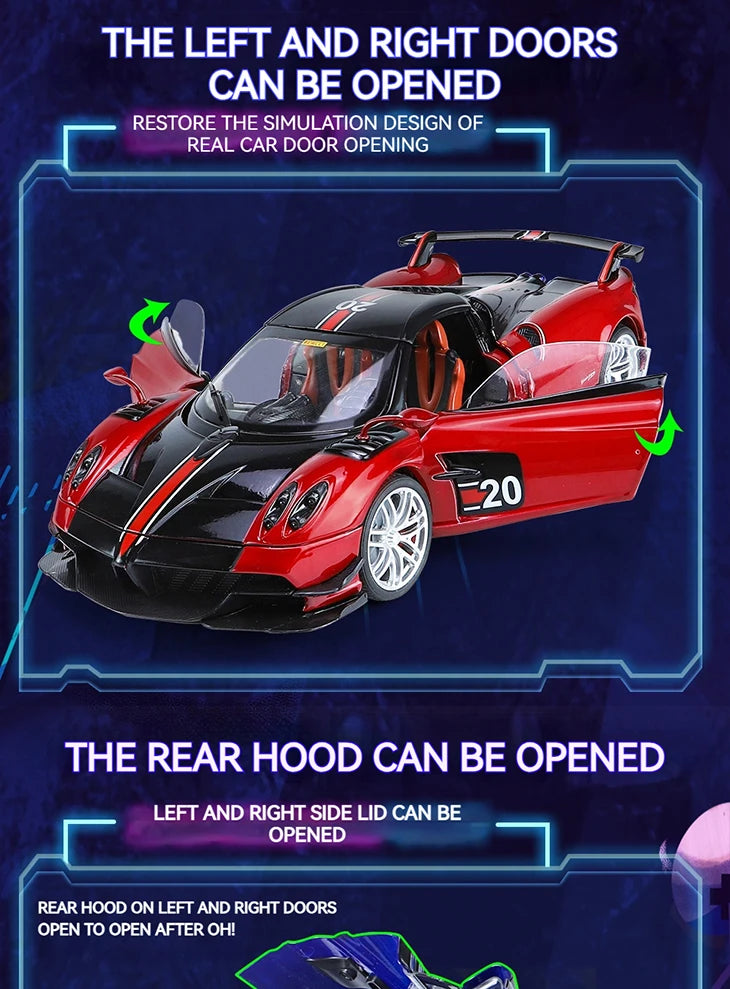 1:18 Pagani Huayra BC Blu Francia/Candy Blue with Carbon Accents 1/18 Model Car by Autoart