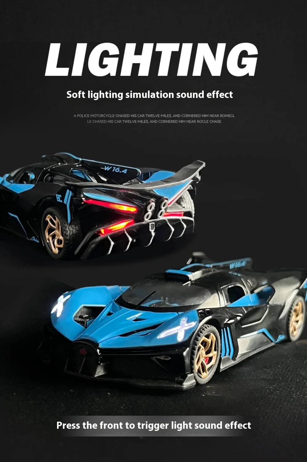 1:32 Bugatti Bolide Super Sports Car Diecast Model Car Alloy Metal Classic Collections Hobby Display Ornaments Trendy Toy Friend