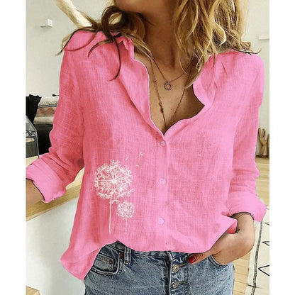 Women Clothing Shirts for Women Tops Tshirts Cotton Linen Casual Fashion Clothes Tees Spring Elegant Streetwear Autumn