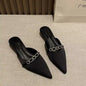 Ladies Slippers Fashion Women's Summer 2025 New Female Designer Closed Toe Pointed Sexy Dress Temperament Muller Shoes