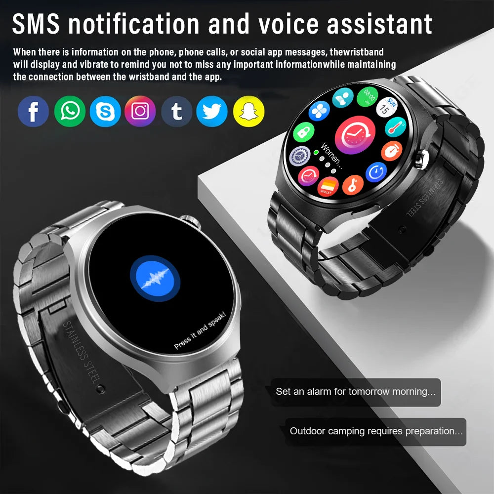 G.L Wear 2025 New Men's Smart Watch HD Display Health Tracking Bluetooth Calling Voice Assistant Sports Smartwatch