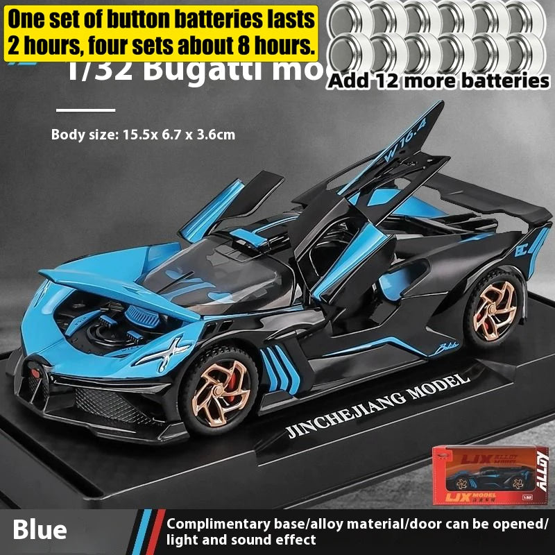 1:32 Bugatti Bolide Super Sports Car Diecast Model Car Alloy Metal Classic Collections Hobby Display Ornaments Trendy Toy Friend