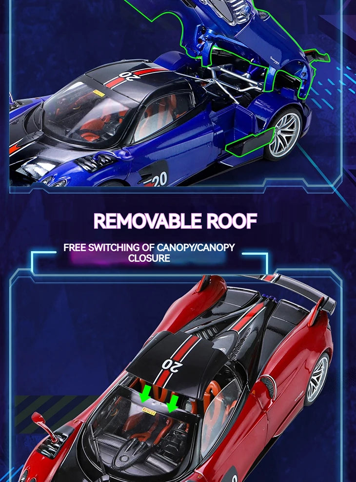 1:18 Pagani Huayra BC Blu Francia/Candy Blue with Carbon Accents 1/18 Model Car by Autoart