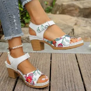 Ladies Shoes 2024 Fashion Summer Women's Sandals Outdoor Mixed Colors Open Toe Chunky Heels Large Size 43 Rome Sandals Women