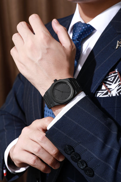 Modern Minimalist Personality Creative All-black Men's Watch Arabic Digital Sports Leisure Quartz Watch Unique Design Watch