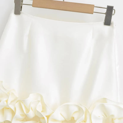 Women's Clothing 2025 Summer New Fashion Design Handmade Three-dimensional Flower Skirt