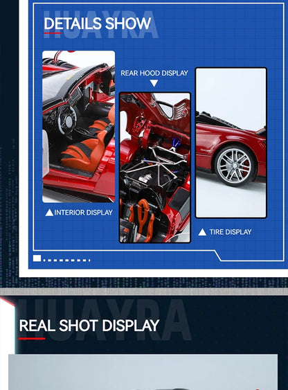 1:18 Pagani Huayra BC Blu Francia/Candy Blue with Carbon Accents 1/18 Model Car by Autoart