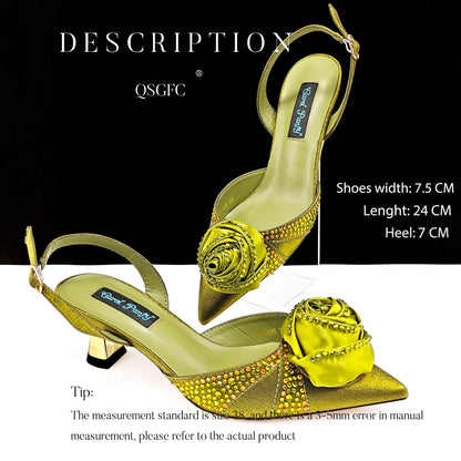High Quality Women's Pumps Handmade Flowers Fashion Design For Nigeria Wedding Party Ladies Shoes