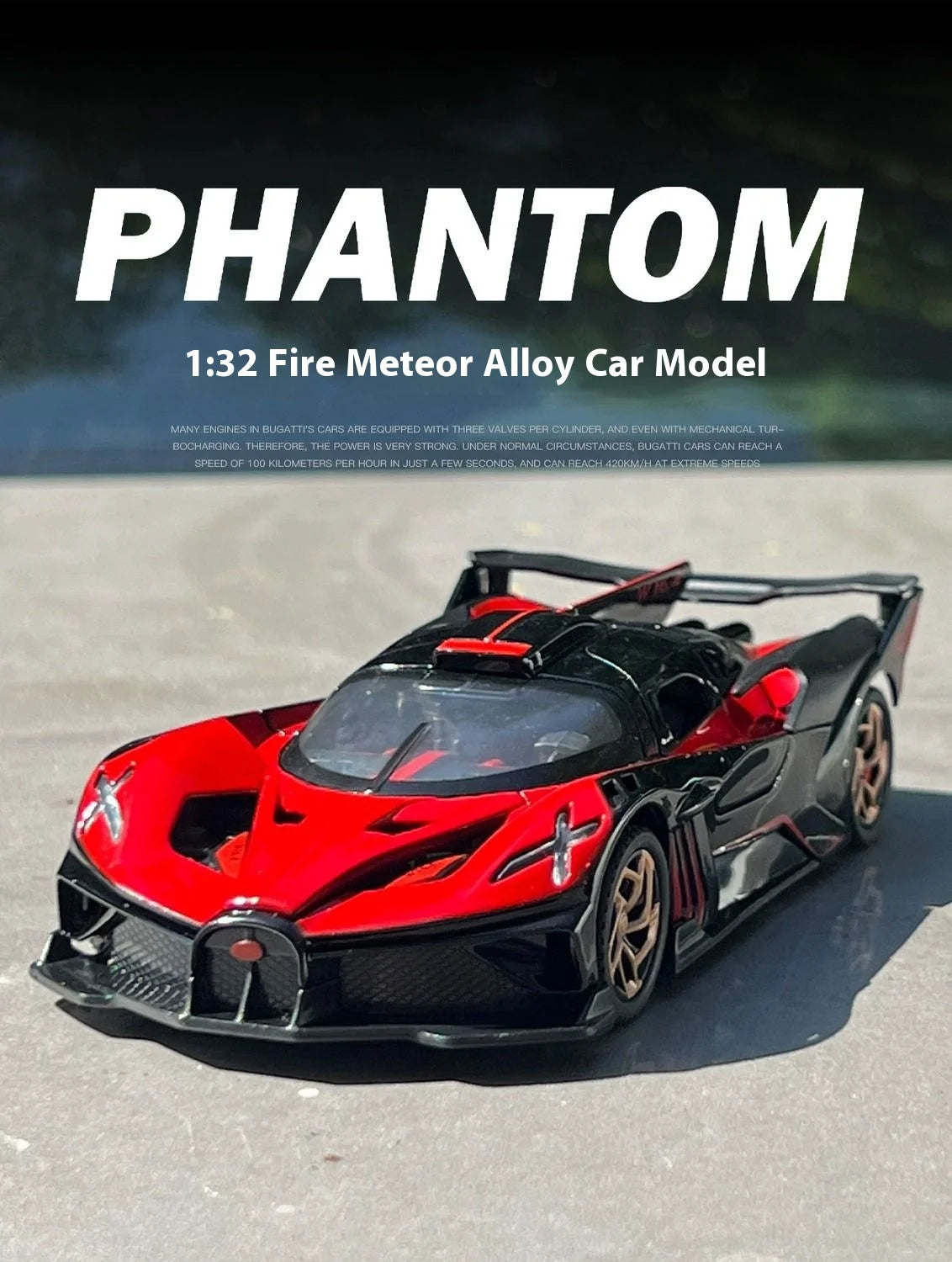 1:32 Bugatti Bolide Super Sports Car Diecast Model Car Alloy Metal Classic Collections Hobby Display Ornaments Trendy Toy Friend