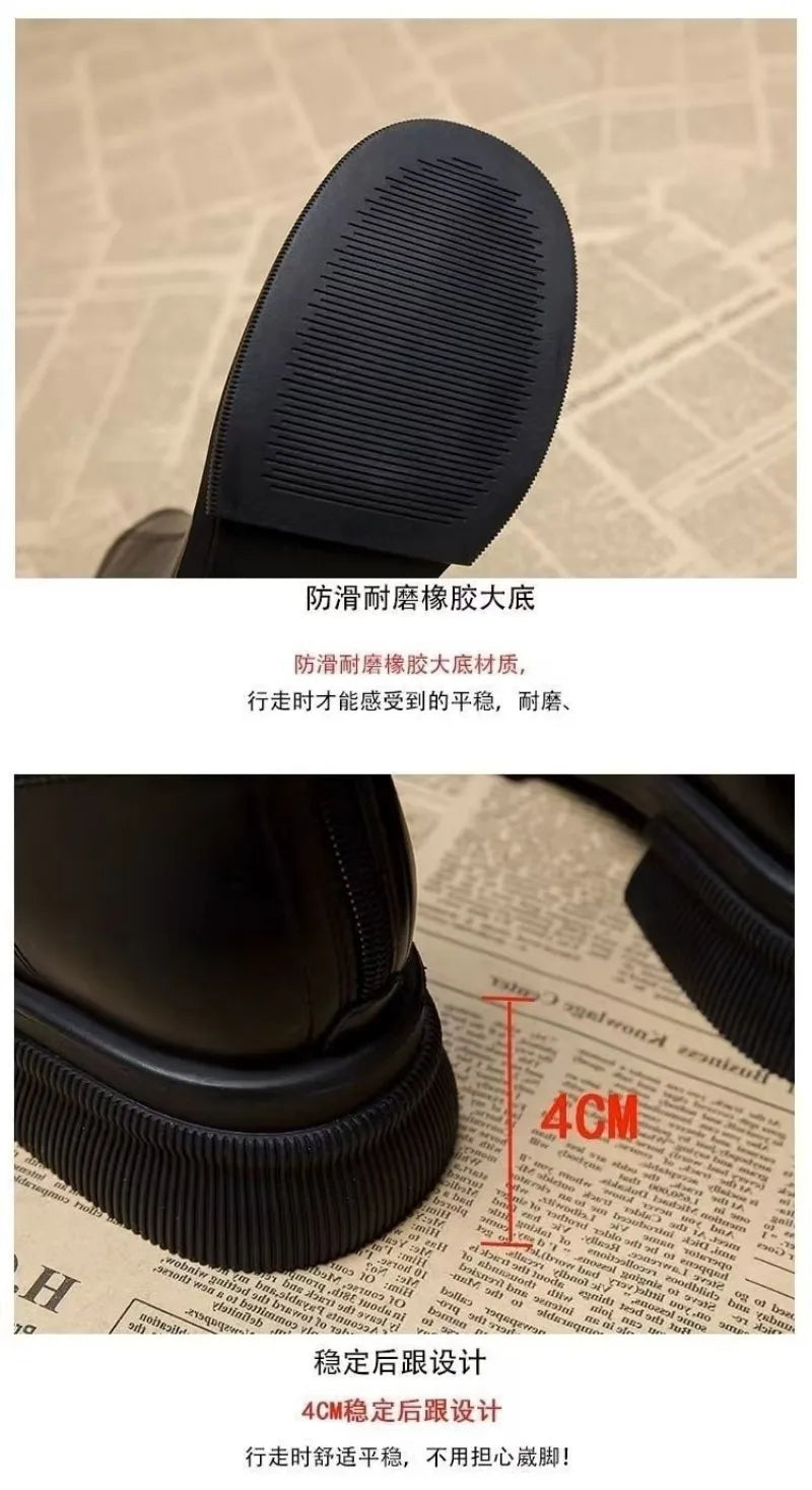 Ladies Shoes 2024 Concise Modern Women's Boots Classics Ankle Boots Women Round Toe Med Heel Back Zip Sewing Outdoor Shoes Women