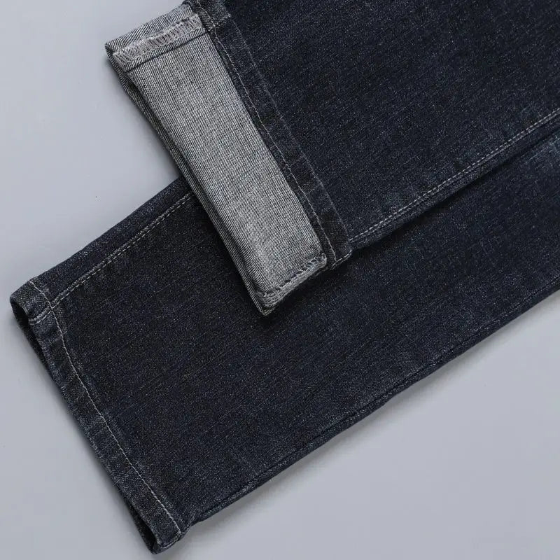 Men's jeans stretch fashionable black pants slim fit straight leg pants