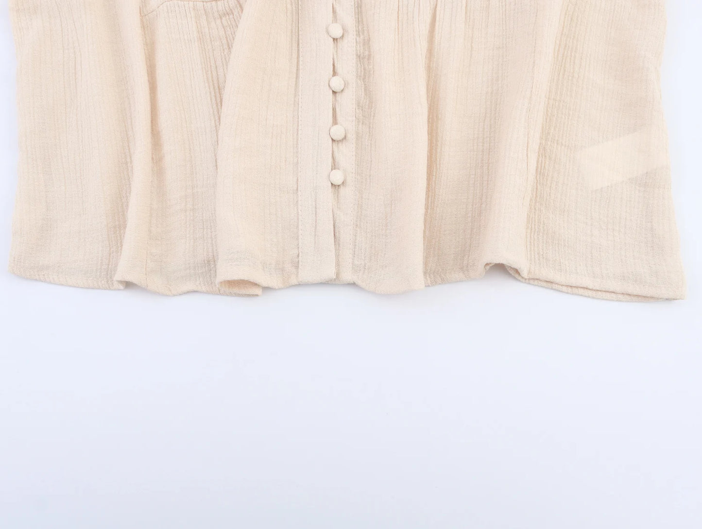 Women's clothing 2025 summer new product fashion European and American style hollow embroidery casual long-sleeved short shirt