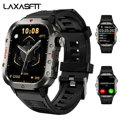 LAXASFIT Men Sports Smart Watch 1.71 Screen Blood Oxygen Bluetooth Talking Watch Multi Sport LED Flashlight Outdoor Smart Watch